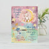 ジェンダーリビールまたは双子のベビーシャワー 招待状 (スタンド正面)