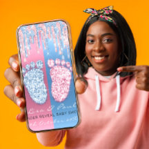 ジェンダーリビールグリッターVIPピンクブルー男の赤ちゃんガール