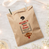 ジェンダーリビールサッカー男の赤ちゃんシャワー歓迎 フェイバーバッグ (クリップ留めされた状態)