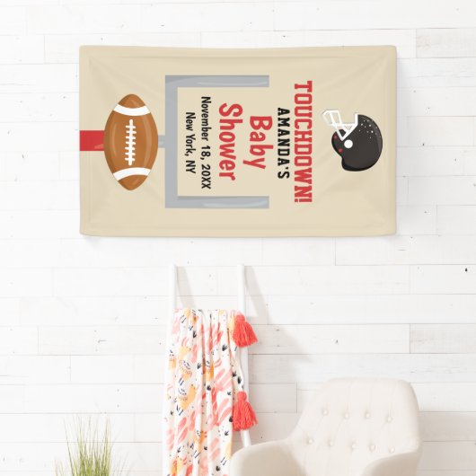 ジェンダーリビールサッカー男の赤ちゃんシャワー歓迎 横断幕