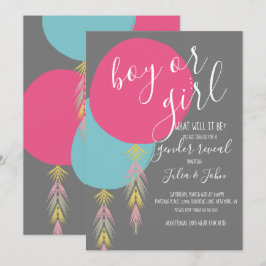 ジェンダーリビールタッセルボホバルーン招待状 招待状