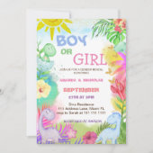 ジェンダーリビールディノフローラグリッター 招待状 (正面)