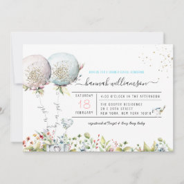 ジェンダーリビールバルーン赤ちゃんシャワー招待状 招待状