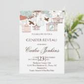 ジェンダーリビールバードケージベビーシャワー招待状 招待状 (スタンド正面)