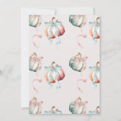 ジェンダーリビールパステルパンプキンズアンドボウズ招待状 招待状 (裏面)