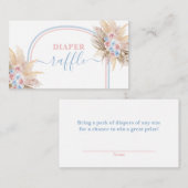 ジェンダーリビールパンパスグラスおむつラッフルカード エンクロージャーカード (正面/裏面)