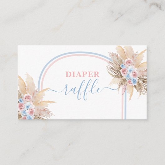 ジェンダーリビールパンパスグラスおむつラッフルカード エンクロージャーカード (正面)