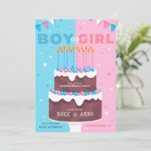 ジェンダーリビールパーティの招待状ケーキ 招待状 (スタンド正面)