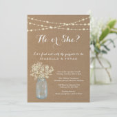 ジェンダーリビールパーティの招待状素朴- Kraft 招待状 (スタンド正面)