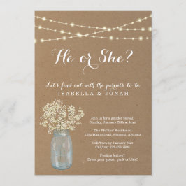 ジェンダーリビールパーティの招待状素朴- Kraft 招待状