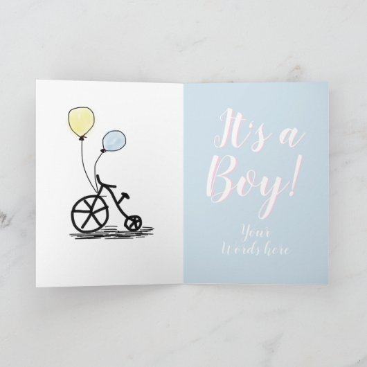 ジェンダーリビールパーティーのサプライズ！男の子です 案内状 (内部)