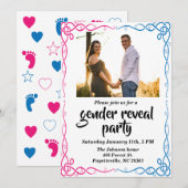 ジェンダーリビールパーティーの写真招待状 招待状 (正面/裏面)