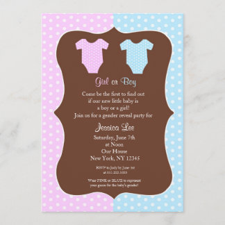 ジェンダーリビールパーティーベビーシャワー招待状 招待状