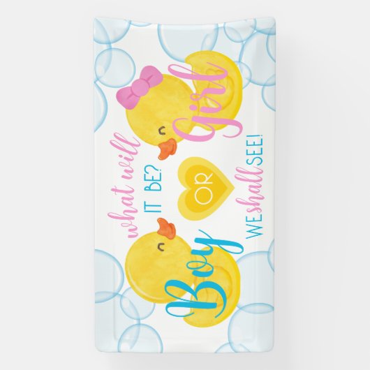 ジェンダーリビールパーティー ゴムの水鳥 中性または性別発表パーティー 横断幕 (縦)