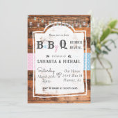 ジェンダーリビールパーティー BBQ ラスティック ウッド カントリー 招待状 (スタンド正面)