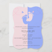 ジェンダーリビールピンクガールブルー男の赤ちゃん招待状 セーブザデート (正面)