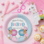 ジェンダーリビールピンクブルーギンガムベビーQ BBQ ペーパープレート (パーティー)