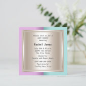 ジェンダーリビールピンクブルークリームベビーシャワーパーティー 招待状 (スタンド正面)