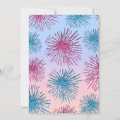 ジェンダーリビールピンクブルーグリッタースターバスト グラデーション 招待状 (裏面)