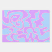 ジェンダーリビールピンクブルーグルーヴィレトロ ユニーク ラッピングペーパーシート (正面2)