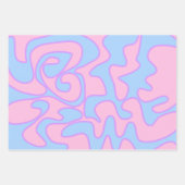 ジェンダーリビールピンクブルーグルーヴィレトロ ユニーク ラッピングペーパーシート (正面)