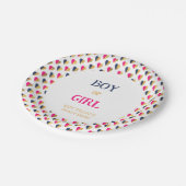 ジェンダーリビールピンクブルーハート紙プレート ペーパープレート (アングル)