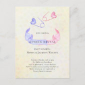 ジェンダーリビールピンクブルーピンベビーシャワー招待状 ポストカード (正面)