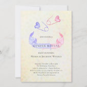 ジェンダーリビールピンクブルーベビーシャワー招待状 招待状 (正面)