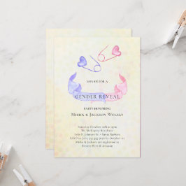 ジェンダーリビールピンクブルーベビーシャワー招待状 招待状