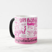 ジェンダーリビールピンクベビーガールカスタム文字 モーフィングマグカップ (正面左)