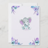 ジェンダーリビールピーナッツ招待状パープルティール（緑がかった色） 招待状 (裏面)