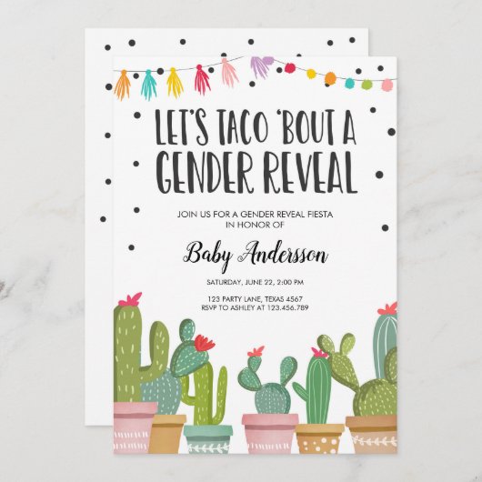 ジェンダーリビールフェスタ招待状ベビーシャワー 招待状 (正面/裏面)