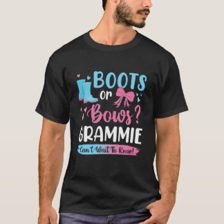 ジェンダーリビールブーツまたは弓グラミーのマッチングベビー Tシャツ