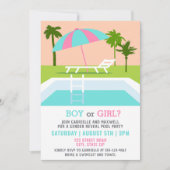 ジェンダーリビールプールパーティー熱帯水泳プール 招待状 (正面)