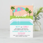 ジェンダーリビールプールパーティー熱帯水泳プール 招待状 (スタンド正面)