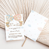 ジェンダーリビールベアーパステルピンク&ブルーボーイガール 招待状