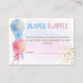 ジェンダーリビールベビーシャワーおむつラッフル エンクロージャーカード (正面)