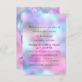 ジェンダーリビールベビーシャワー女の子ボーイピンクブルーバロ 招待状 (正面/裏面)