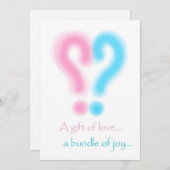 ジェンダーリビールベビーシャワー招待状 招待状 (正面/裏面)