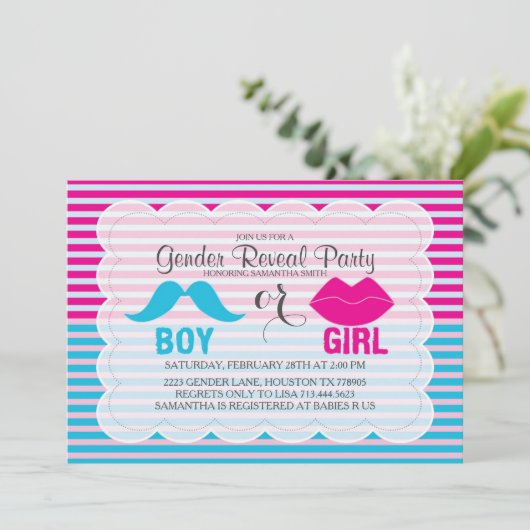 ジェンダーリビールベビーシャワー招待状 招待状 (スタンド正面)