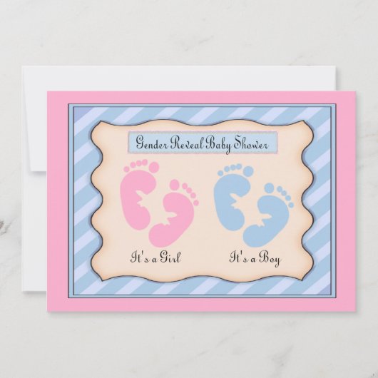 ジェンダーリビールベビーシャワー招待状 招待状 (正面)