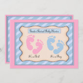 ジェンダーリビールベビーシャワー招待状 招待状 (正面/裏面)