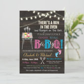 ジェンダーリビールベビー-Q BBQピクニック招待状 招待状 (スタンド正面)