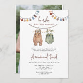 ジェンダーリビールミニマリスト中立ベビー セーブザデート (正面/裏面)