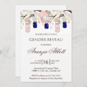 ジェンダーリビールメイソンジャースベイビーシャワー招待状 招待状 (正面/裏面)