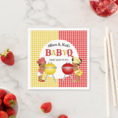 ジェンダーリビールレッドイエロージンガムベビーQ BBQ スタンダードカクテルナプキン (インサイチュ)