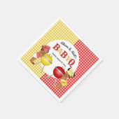 ジェンダーリビールレッドイエロージンガムベビーQ BBQ スタンダードカクテルナプキン (角)