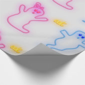 ジェンダーリビール少女ピンクブルーグレーかわいい幽霊 ラッピングペーパー (角)