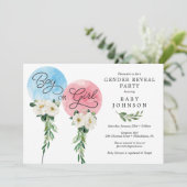 ジェンダーリビール招待状ベビーシャワーピンクまたは青 招待状 (スタンド正面)
