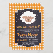 ジェンダーリビール羊の赤ちゃんシャワー招待状 招待状 (正面/裏面)